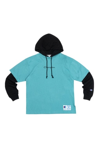 T-shirt met capuchon - Zeegroen