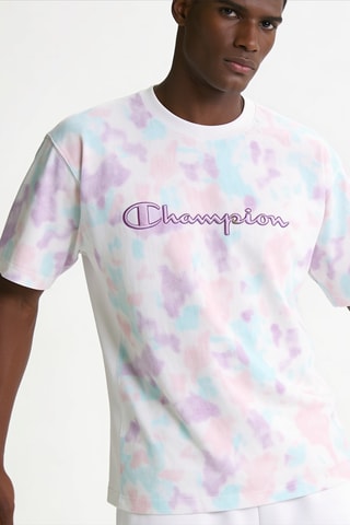 T-shirt tie and dye - Wit en Turquoise