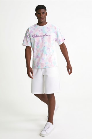T-shirt tie and dye - Wit en Turquoise