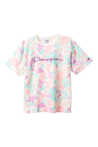 T-shirt tie and dye - Wit en Turquoise