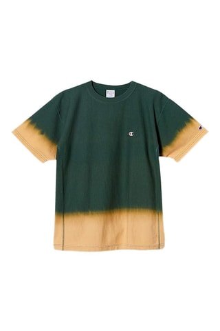 T-shirt regular dip and dye - Vert foncé et jaune