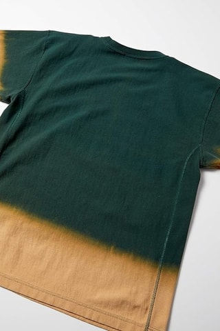 T-shirt regular dip and dye - Vert foncé et jaune