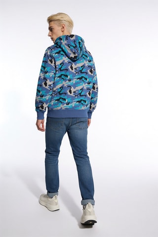 Sweater met capuchon - Blauw