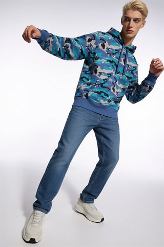 Sweater met capuchon - Blauw