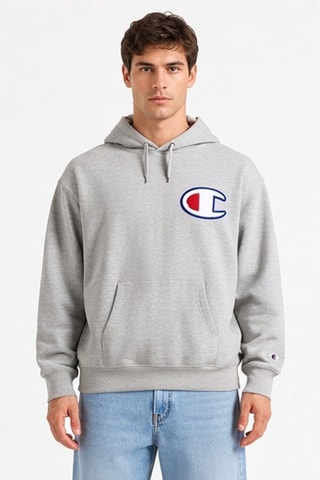 Sweater met capuchon - Gemêleerd Grijs