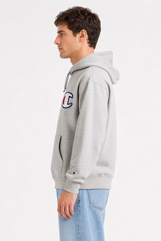 Sweater met capuchon - Gemêleerd Grijs