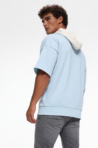 Sweater met capuchon - Hemelsblauw