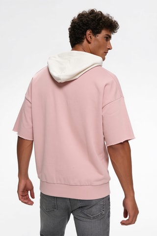 Sweater met capuchon - Lichtroze