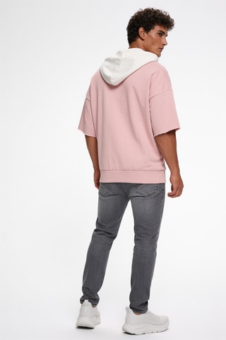 Sweater met capuchon - Lichtroze