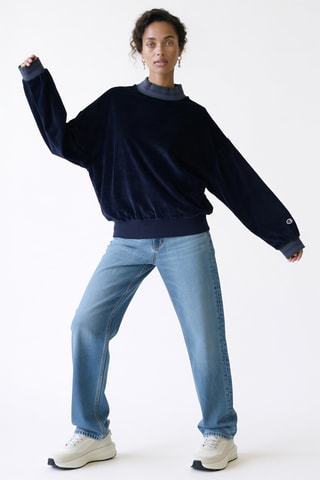 Velours Sweater - Marineblauw
