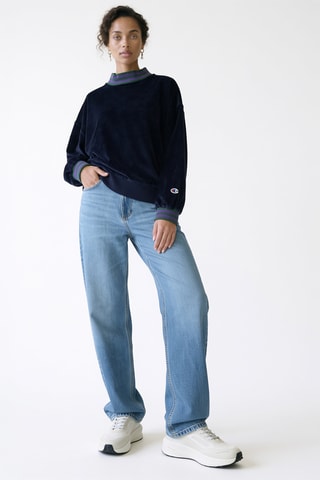 Velours Sweater - Marineblauw