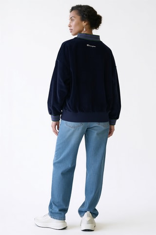 Velours Sweater - Marineblauw