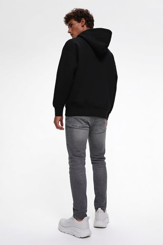 Sweater met capuchon - Zwart