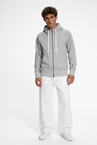 Sweater met capuchon - Gemêleerd Lichtgrijs