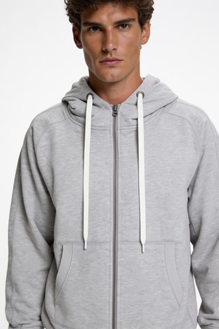 Sweater met capuchon - Gemêleerd Lichtgrijs