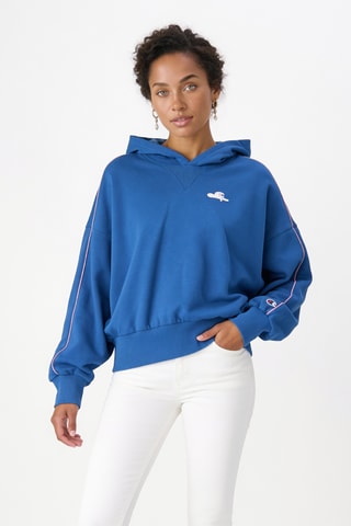 Sweater met capuchon - Kobaltblauw