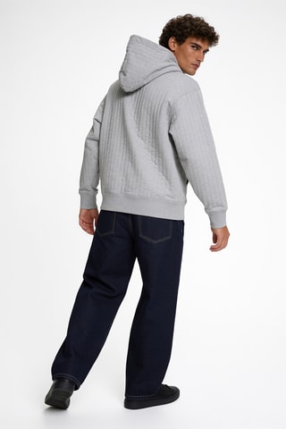 Sweater met capuchon - Gemêleerd Lichtgrijs