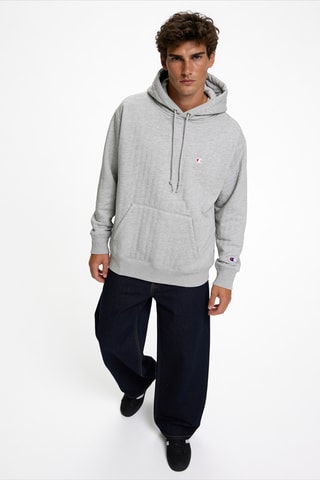 Sweater met capuchon - Gemêleerd Lichtgrijs