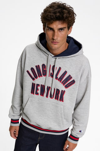 Sweater met capuchon - Gemêleerd Lichtgrijs