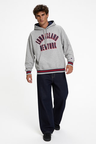 Sweater met capuchon - Gemêleerd Lichtgrijs