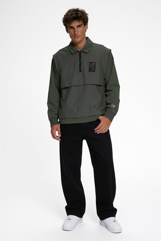 Sweater met trompe-l’œil effect - Olijfgroen