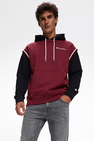 Sweater met trompe-l’œil effect - Rood en Zwart