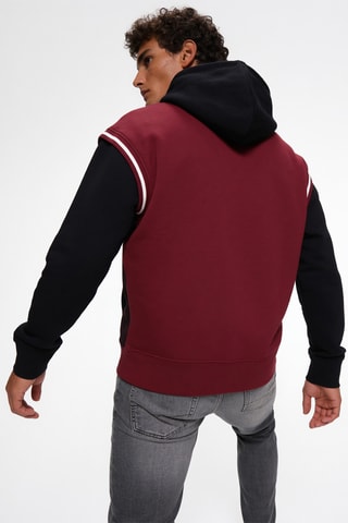 Sweater met trompe-l’œil effect - Rood en Zwart
