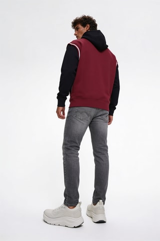 Sweater met trompe-l’œil effect - Rood en Zwart