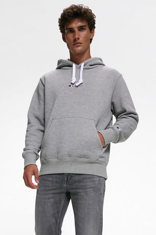 Sweater met capuchon - Gemêleerd Lichtgrijs