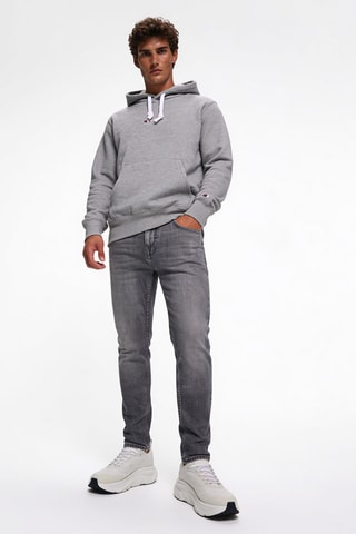 Sweater met capuchon - Gemêleerd Lichtgrijs