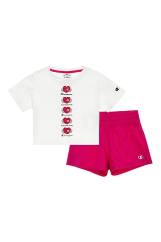 T-shirt en Short - Wit en Fuchsia
