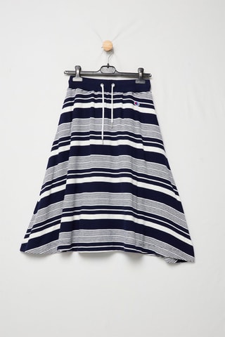 Rechte Rok - Marineblauw en Wit