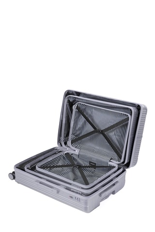 Set van 3 Trolleys (S/M/L) Vaiana - Zilverkleurig - 55 / 65 / 75 cm