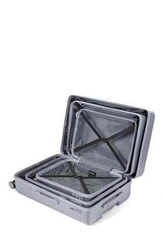 Set van 3 Trolleys (S/M/L) Assepoester - Zilverkleurig - 55 / 65 / 75 cm