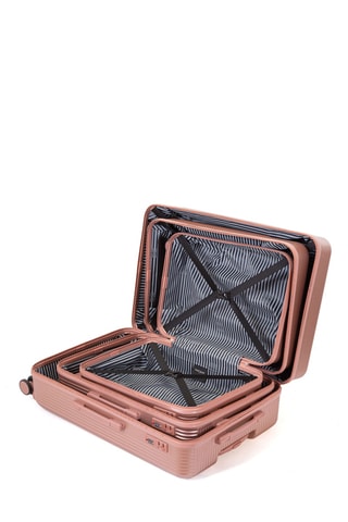 Set van 3 Trolleys (S/M/L) Nala - Metallic Roze - 55 / 65 / 75 cm