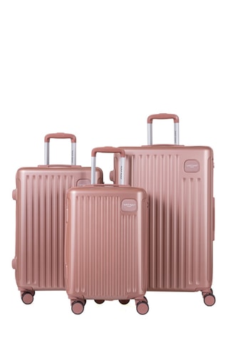 Set van 3 Trolleys (S/M/L) Assepoester - Metallic Roze - 55 / 65 / 75 cm