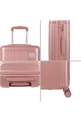 Set van 3 Trolleys (S/M/L) Assepoester - Metallic Roze - 55 / 65 / 75 cm