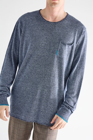 Pull en lin - Bleu foncé chiné