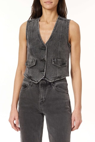Gilet sans manches en jean - Gris
