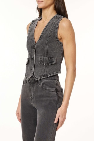 Gilet sans manches en jean - Gris