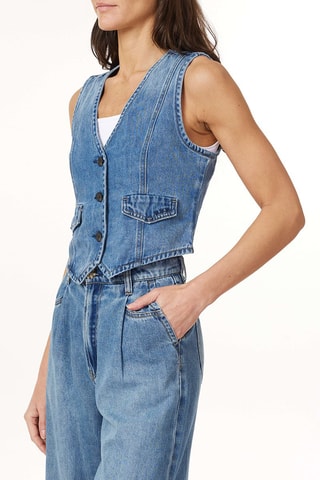 Gilet sans manches en jean - Bleu