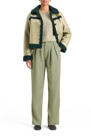 Pantalon taille haute - Vert clair
