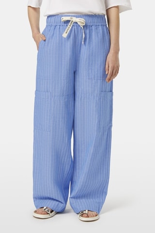 Pantalon cargo en lin - Bleu
