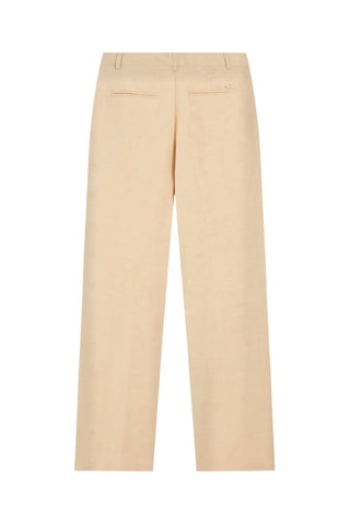 Pantalon wide legs en lin taille haute - Beige