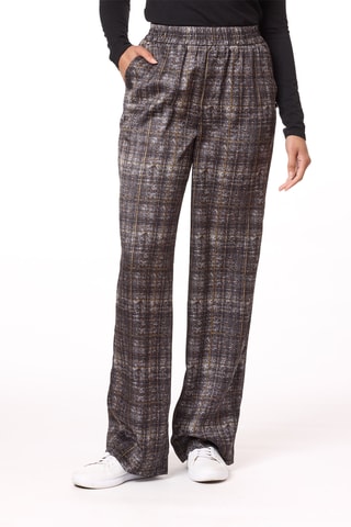 Pantalon en tweed taille haute - Marron