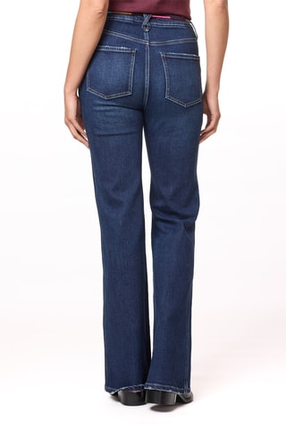 Jean flare taille haute - Bleu