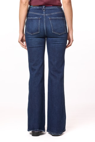 Jean flare taille haute - Bleu