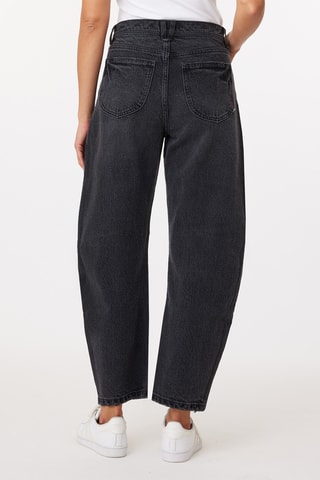 Jean barrel taille haute - Noir