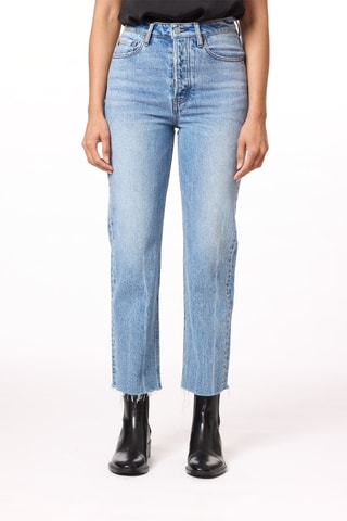 Jean straight taille haute - Ciel