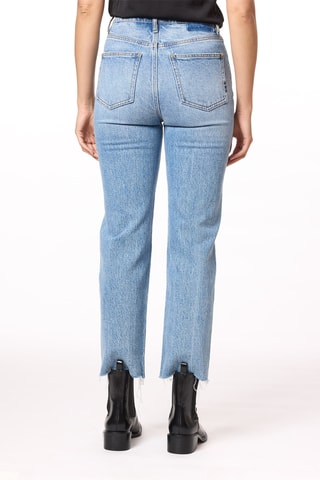 Jean straight taille haute - Ciel